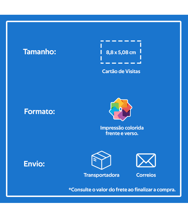 1000 Cartões de Visitas - Couchê 250g Fosco